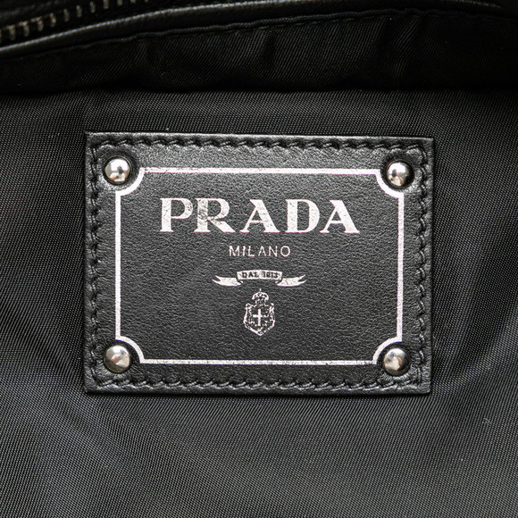 Prada Triangle Logo Nylon Leather Handbag Shoulder Bag Green - Picture 5 of 9